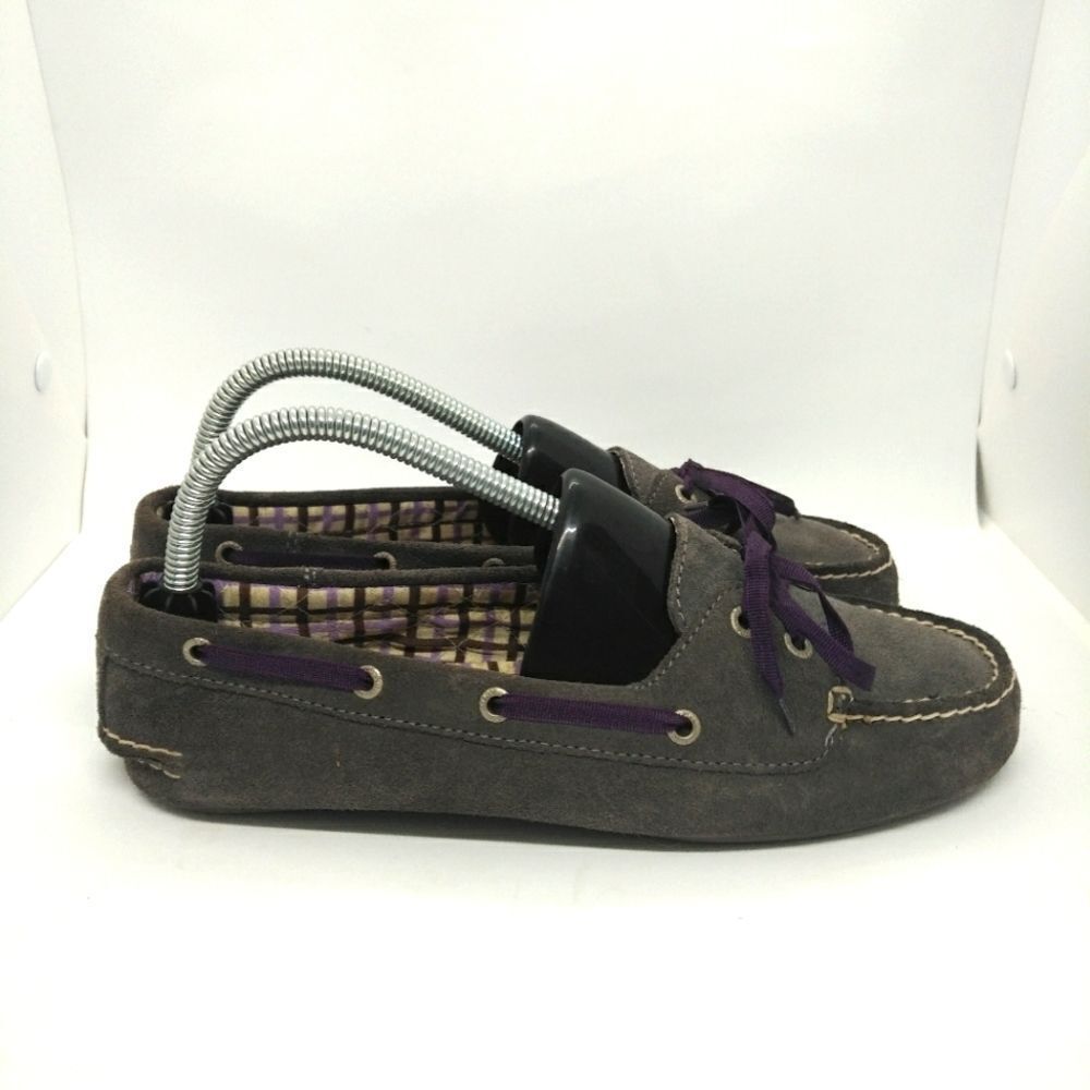 Sperry Top Sider Grey Flat Suede Loafers Women's Size 9.5 M